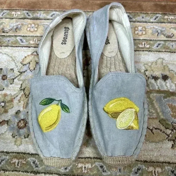 Soludos Espadrilles Womens Sz 6.5 Lemon Slip On - Picture 2 of 11